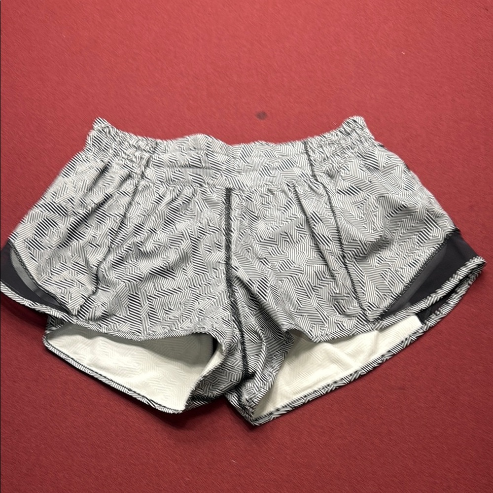 lululemon athletica Black and White Patterned Athletic Shorts